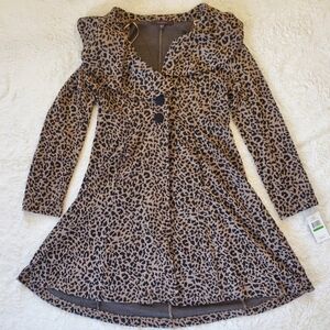 CHEETA Print Dress/Coat. Size Large. NEW with Tags.